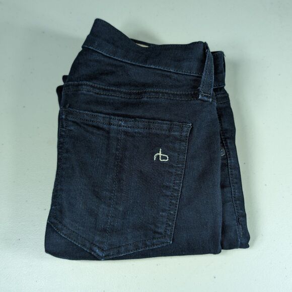 rag & bone Jeans Womens Size 23 Dark Blue Skinny Ankle Zip Pants - Picture 1 of 8